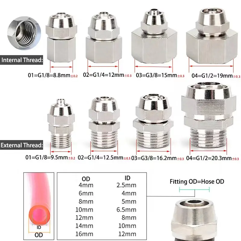 Copper Pneumatic Fittings Air  - огляд і ціна Compression Fitting Brass